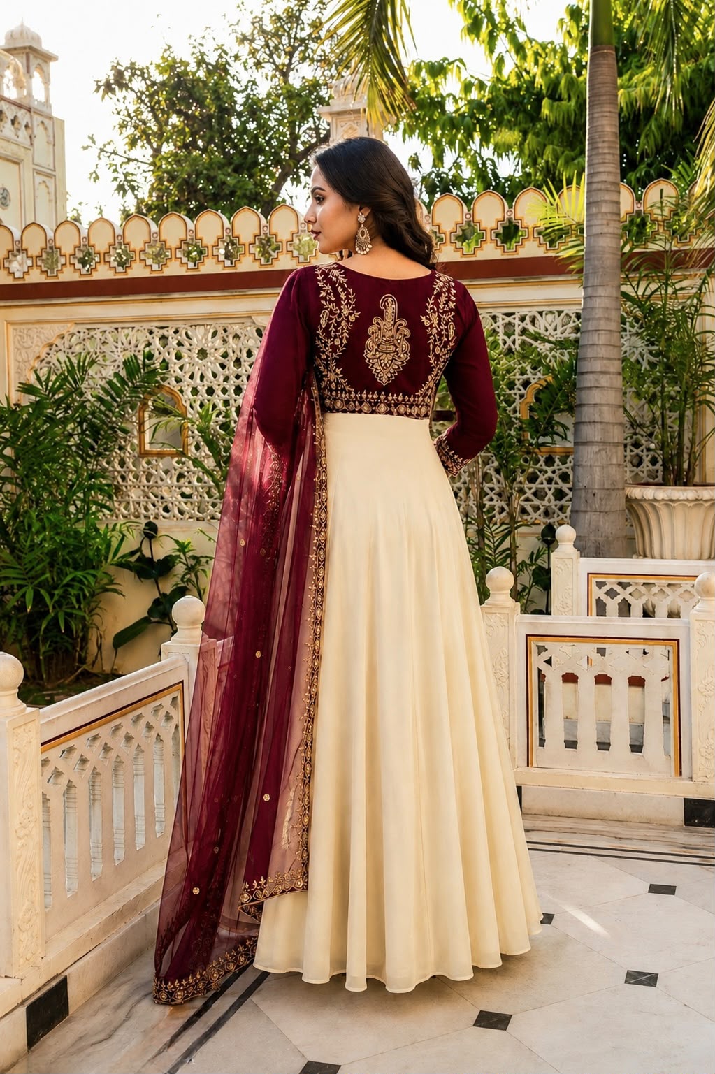 3 PIECE STYLISH GOWN WITH BEAUTIFUL  KOTI AND DUPATTA WHOLESALE GEELAN FASHION SURAT