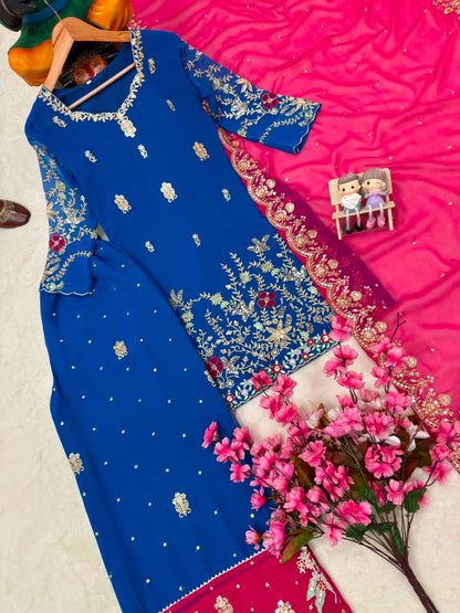 ENHANCE THE BEAUTY OF YOUR WARDROBE WITH THIS NEWLY LAUNCHED KURTI & PLAZZO SET WHOLESALE GEELAN FASHION SURAT