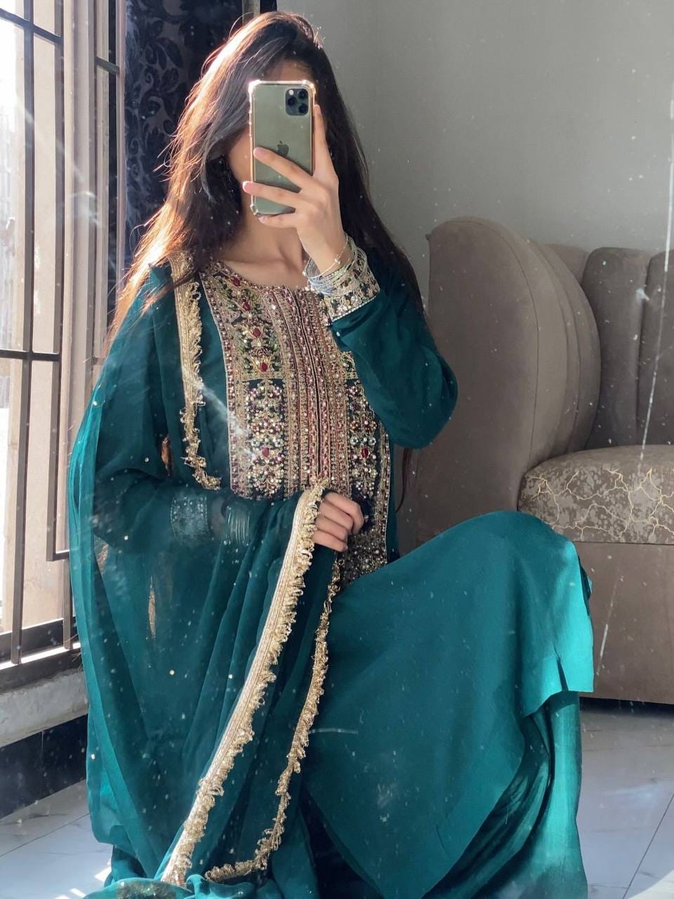 NEW DESIGNER PARTY TOP PALLAZO & DUPATTA SET WHOLESALE GEELAN FASHION SURAT