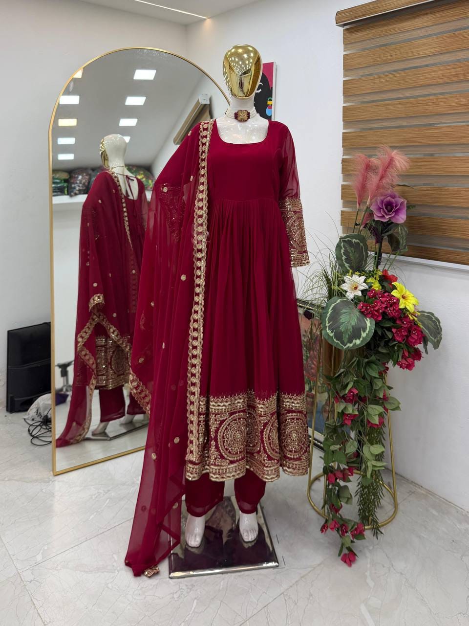 NEW DESIGNER PARTY GOWN & DUPATTA WHOLESALE GEELAN FASHION SURAT