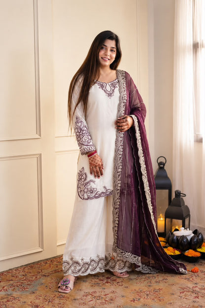 NEW FANCY DESIGN PAKISTANI COLLECTION TOP - PLAZZO AND DUPATTA SET FULLY STITCHED READY TO WEAR WHOLESALE GEELAN FASHION SURAT