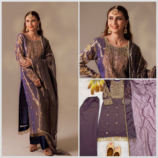 NEW READY TO WEAR DESIGN HEAVY EMBROIDERY AND SEQUENCE WORK TOP - WITH PENT WITH  DUPATTA WHOLESALE GEELAN FASHION SURAT
