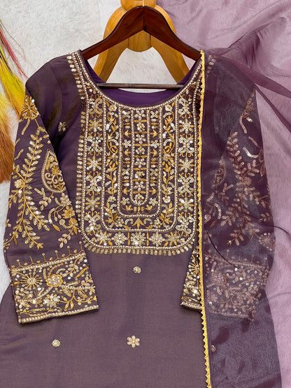 NEW READY TO WEAR DESIGN HEAVY EMBROIDERY AND SEQUENCE WORK TOP - WITH PENT WITH  DUPATTA WHOLESALE GEELAN FASHION SURAT
