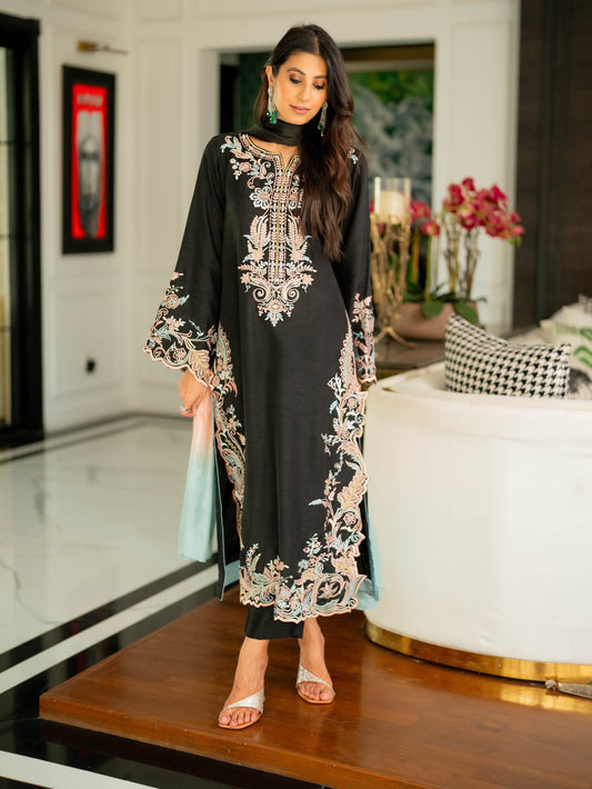 ĐĚSIGNER PARTY WEAR LOOK PUR SATIN RAYON OVER SIZE LONG KAFTAN & BOTTOM WITH DUPATTA SET WHOLESALE GEELAN FASHION SURAT