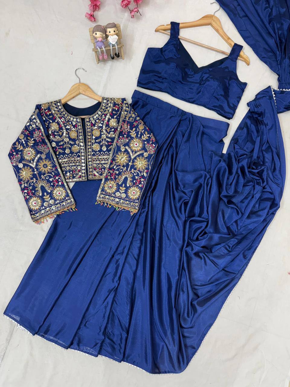 THE BEAUTY OF YOUR WARDROBE WITH THIS NEWLY LAUNCHED READY TO WEAR LEHENGA SAREE DESIGN SET WHOLESALE GEELAN FASHION SURAT