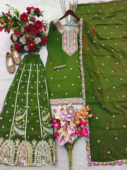 PARTY WEARS SHARARA SUIT & DUPATTA SET WHOLESALE GEELAN FASHION SURAT