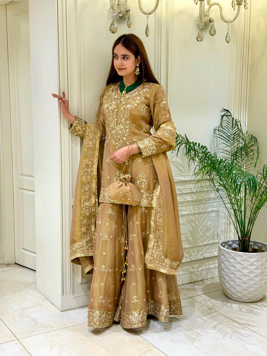 ĐĚSIGNER PARTY WEAR LOOK PUR NC MOSS SILK TOP & PALAZZO WITH DUPATTA SET WHOLESALE GEELAN FASHION SURAT