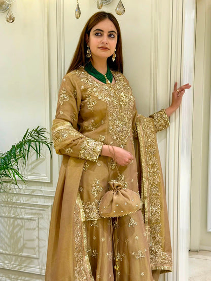 ĐĚSIGNER PARTY WEAR LOOK PUR NC MOSS SILK TOP & PALAZZO WITH DUPATTA SET WHOLESALE GEELAN FASHION SURAT