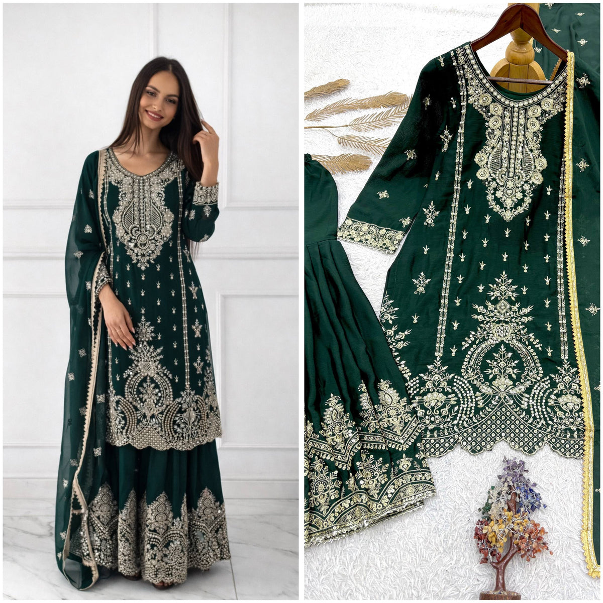 READY TO WEAR COLLECTION 3 PIECE FANCY TOP WITH BEAUTIFUL SHARARA AND DUPATTA WHOLESALE GEELAN FASHION SURAT