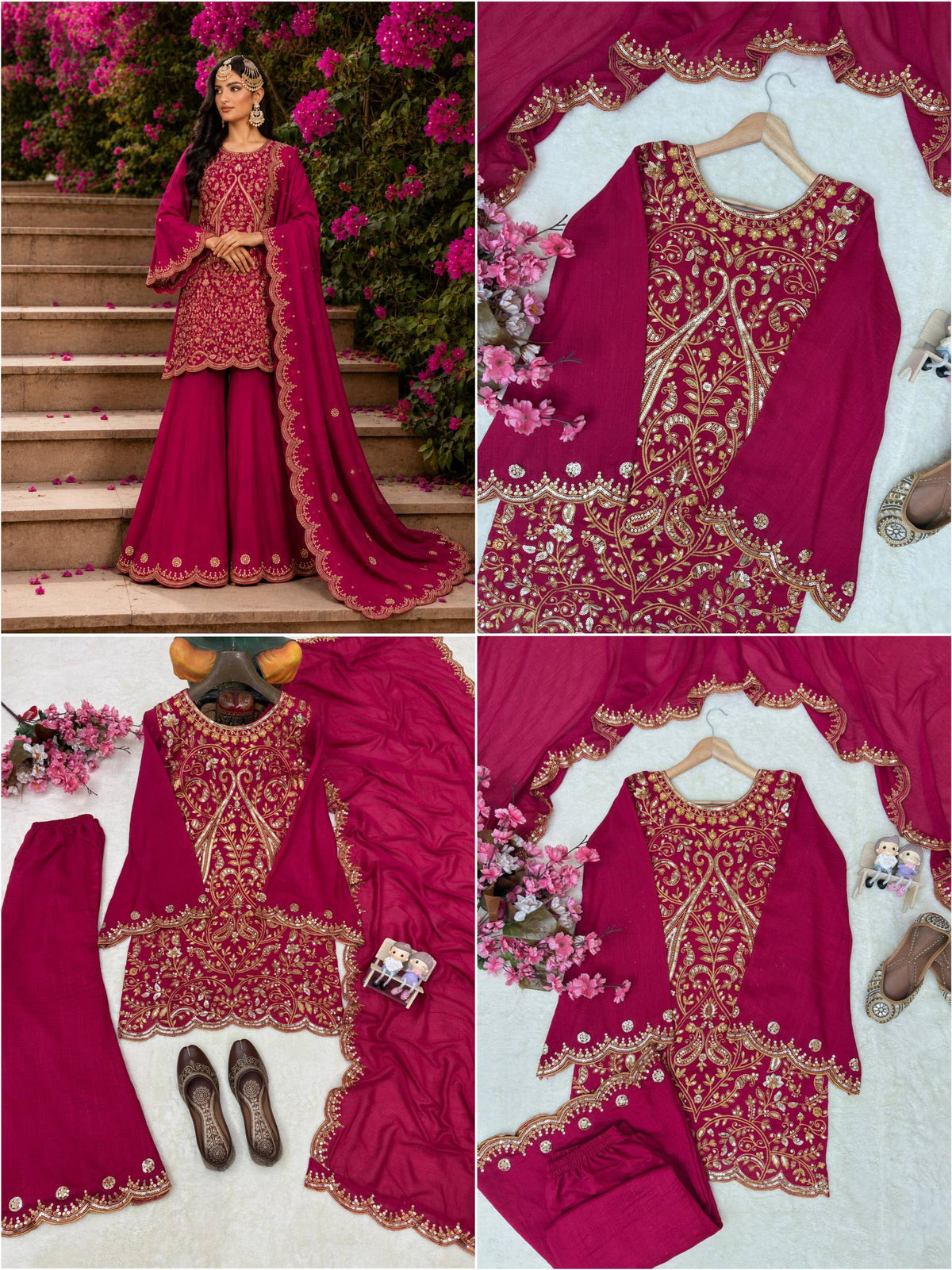 ENHANCE THE BEAUTY OF YOUR WARDROBE WITH THIS NEWLY LAUNCHED KURTI & PLAZZO SET WHOLESALE GEELAN FASHION SURAT