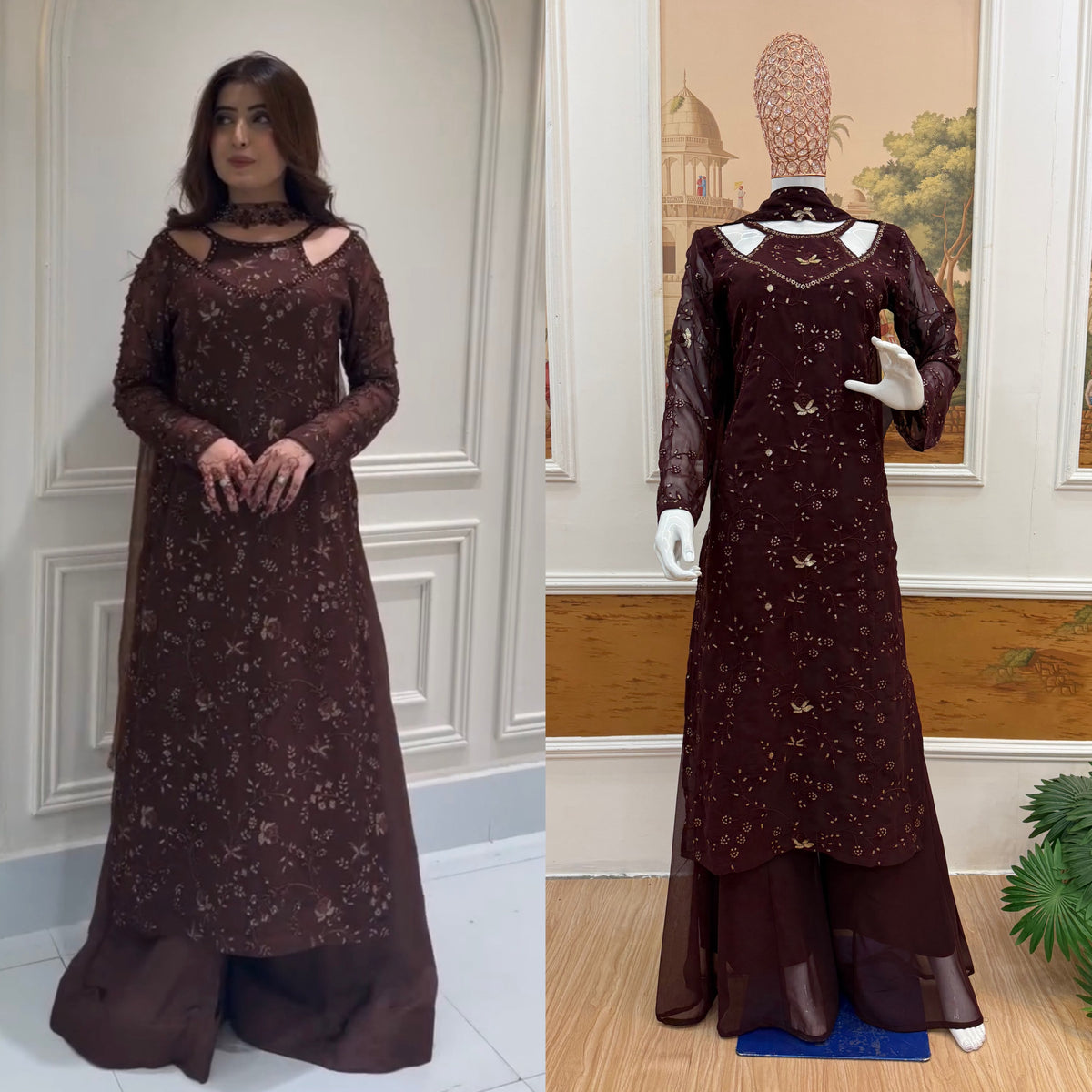 WE ARE LAUNCHING NEW SUPERHIT TRENDING FESTIVE COLLECTION KURTI, PENT & DUPATTA SET WITH EMBROIDERY WORK ON FAUX GEORGETTE FABRIC WHOLESALE GEELAN FASHION SURAT