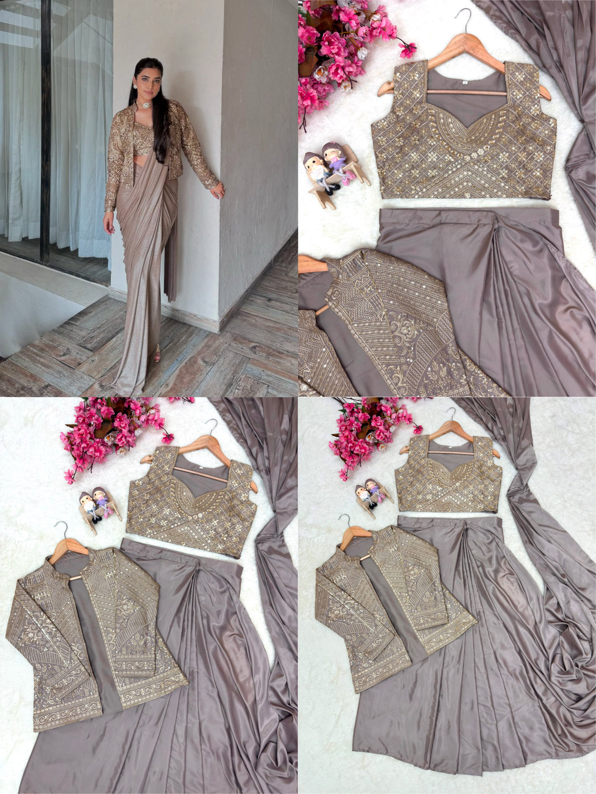 ENHANCE THE BEAUTY OF YOUR WARDROBE WITH THIS NEWLY LAUNCHED READY TO WEAR LEHENGA SAREE DESIGN SET WHOLESALE GEELAN FASHION SURAT