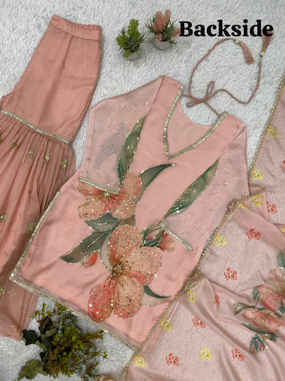 WEDDING SEASON WEAR OUR BEAUTIFUL SEQUENCE EMBROIDERED WORKED TOP , SARARA WITH DUPATTA WHOLESALE GEELAN FASHION SURAT