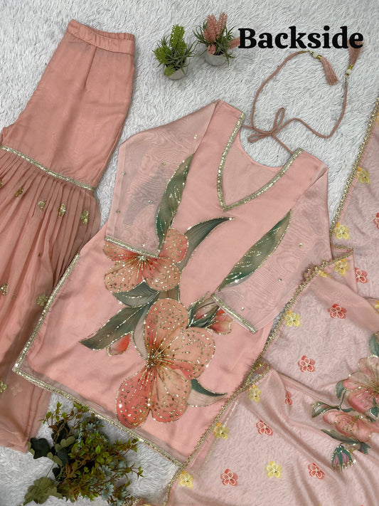 WEDDING SEASON WEAR OUR BEAUTIFUL SEQUENCE EMBROIDERED WORKED TOP , SARARA WITH DUPATTA WHOLESALE GEELAN FASHION SURAT