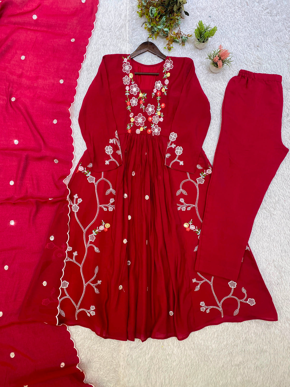 THIS FESTIVAL SEASON WEAR OUR BEAUTIFUL SEQUENCE EMBROIDERED WORKED TOP , PANT WITH DUPATTA ✨ WHOLESALE GEELAN FASHION SURAT