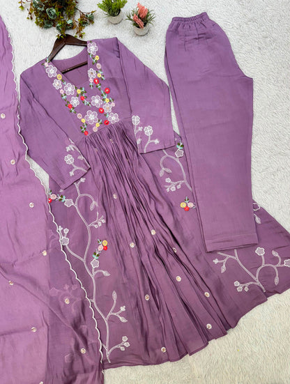 THIS FESTIVAL SEASON WEAR OUR BEAUTIFUL SEQUENCE EMBROIDERED WORKED TOP , PANT WITH DUPATTA ✨ WHOLESALE GEELAN FASHION SURAT