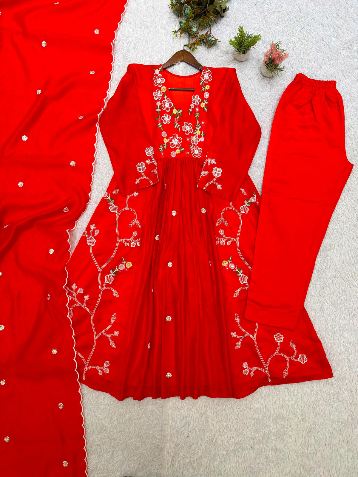 THIS FESTIVAL SEASON WEAR OUR BEAUTIFUL SEQUENCE EMBROIDERED WORKED TOP , PANT WITH DUPATTA ✨ WHOLESALE GEELAN FASHION SURAT
