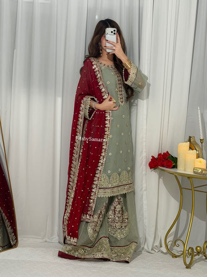 THIS FESTIVAL SEASON WEAR OUR BEAUTIFUL TOP ,PLAZZO AND DUPATTA  WITH SEQUENCE EMBROIDERED WORKED WHOLESALE GEELAN FASHION SURAT