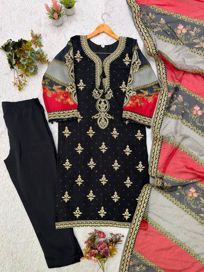 ✨ THIS FESTIVAL SEASON WEAR OUR BEAUTIFUL PAKISTANI SUIT TOP WITH EMBROIDERED WORKED,PANT AND DUPATTA ✨ WHOLESALE GEELAN FASHION SURAT