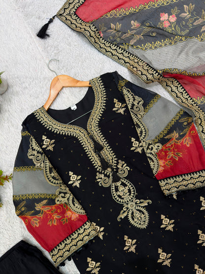 ✨ THIS FESTIVAL SEASON WEAR OUR BEAUTIFUL PAKISTANI SUIT TOP WITH EMBROIDERED WORKED,PANT AND DUPATTA ✨ WHOLESALE GEELAN FASHION SURAT
