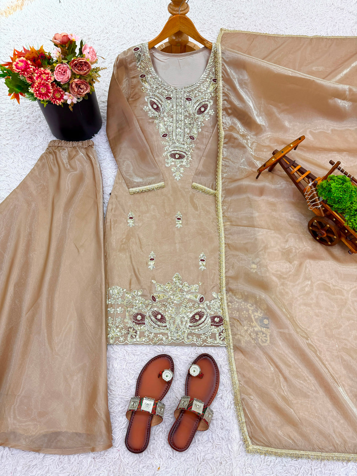 READY-MADE COLLECTION WITH SILKY 😍 SILK AND HEAVY EMBROIDERY SEQUENCE WORK TOP-BOTTOM AND DUPATTA SET FULLY STITCHED READY TO WEAR COLLECTION WHOLESALE GEELAN FASHION SURAT