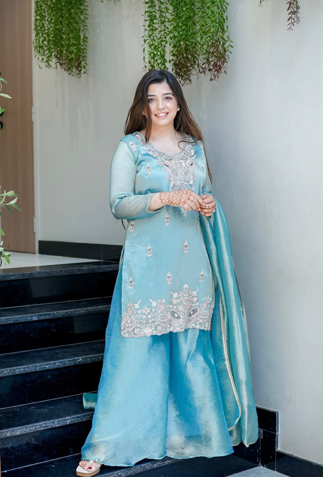 READY-MADE COLLECTION WITH SILKY 😍 SILK AND HEAVY EMBROIDERY SEQUENCE WORK TOP-BOTTOM AND DUPATTA SET FULLY STITCHED READY TO WEAR COLLECTION WHOLESALE GEELAN FASHION SURAT