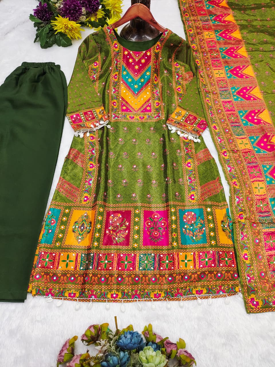DIGITAL PRINT SET WITH REAL MIRROR WORK 💫 🔥 FULLY STITCHED | READY TO WEAR | CLASSY LOOK AT BEST PRICE! WHOLESALE GEELAN FASHION SURAT