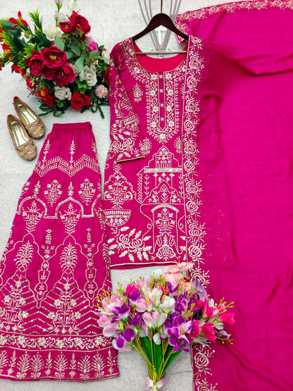 NEW DESIGN TRENDING CP VICITRA SILK(TOP&SARARA&DUPATTA)* REDDY TO WEAR LOOK DESIGN* WHOLESALE GEELAN FASHION SURAT