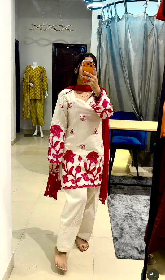 NEW DESIGN TRENDING SALB RIYON COTTON *TOP&FARSHI&DUPATTA WHOLESALE GEELAN FASHION SURAT