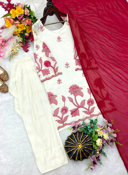 NEW DESIGN TRENDING SALB RIYON COTTON *TOP&FARSHI&DUPATTA WHOLESALE GEELAN FASHION SURAT