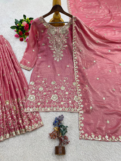 3 PIECE STYLISH TOP, PLAZAA AND DUPATTA WITH BEAUTIFUL EMBROIDERY WORK WHOLESALE GEELAN FASHION SURAT