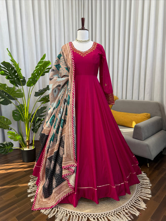 DESIGNER GOWN SET – ELEGANT ETHNIC WEAR ✨ 🎀 CRAFTED IN CLASSY TONES WITH PREMIUM FABRIC & DETAILING WHOLESALE GEELAN FASHION SURAT