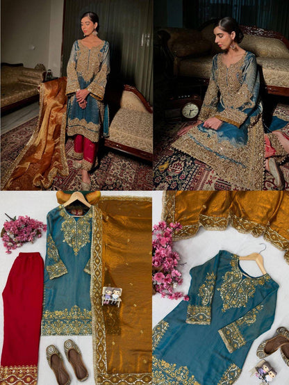 ENHANCE THE BEAUTY OF YOUR WARDROBE WITH THIS NEWLY LAUNCHED KURTI PANT SET WITH BEAUTIFUL FRENDY SILK DUPATTA WHOLESALE GEELAN FASHION SURAT