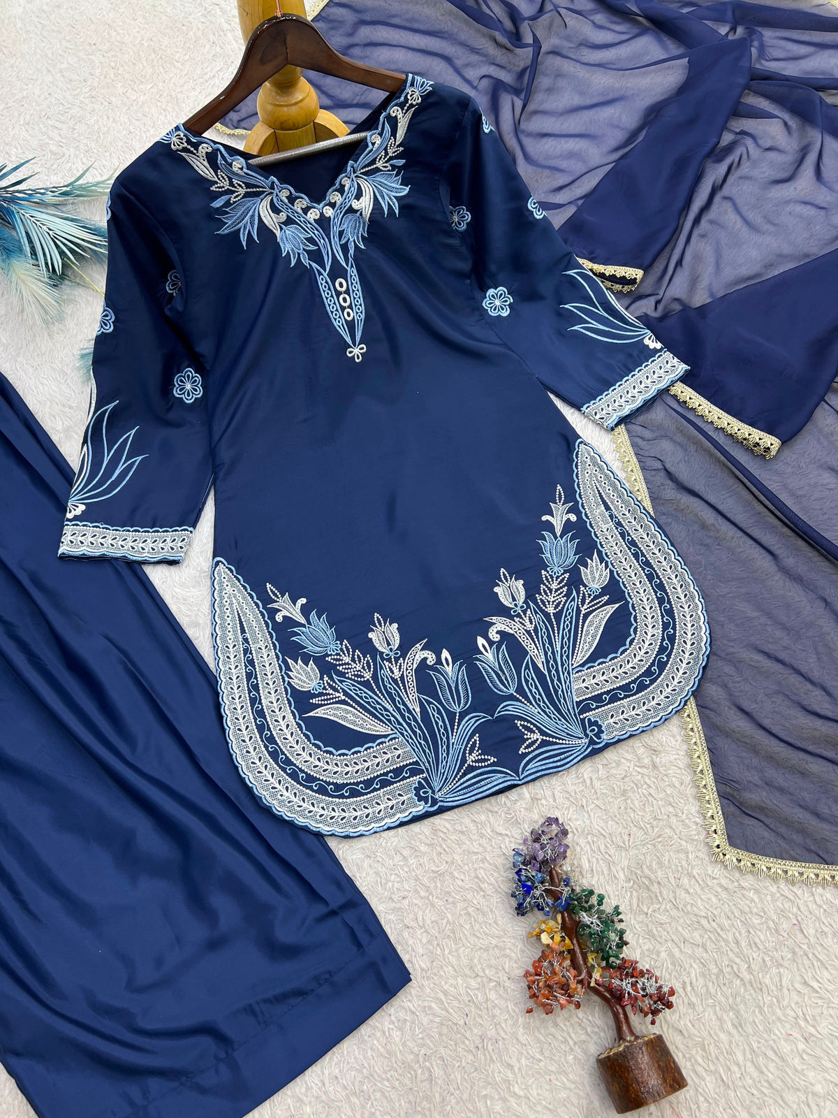 NEW FANCY DESIGN PAKISTANI COLLECTION FARSI SALWAR KURTA WITH DUPATTA SET FULLY STITCHED READY TO WEAR WHOLESALE GEELAN FASHION SURAT