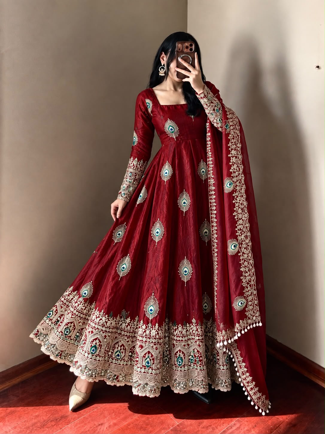 DESIGNER GOWN WITH HEAVY SEQUENCE EMBROIDERY WORK DUPATTA WHOLESALE GEELAN FASHION SURAT