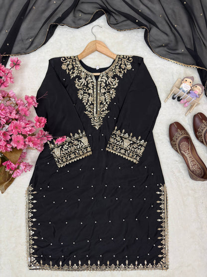 ENHANCE THE BEAUTY OF YOUR WARDROBE WITH THIS NEWLY LAUNCHED KURTI & PLAZO SET WHOLESALE GEELAN FASHION SURAT