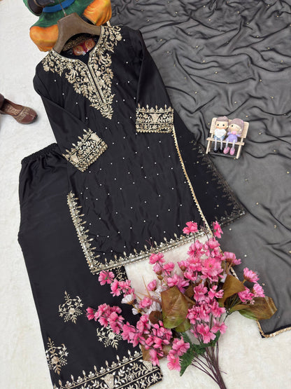 ENHANCE THE BEAUTY OF YOUR WARDROBE WITH THIS NEWLY LAUNCHED KURTI & PLAZO SET WHOLESALE GEELAN FASHION SURAT