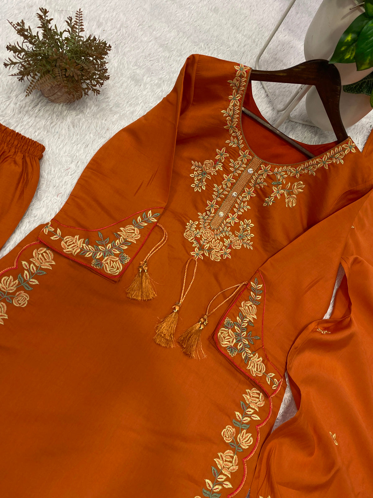 THIS WEDDING SEASON, TRY OUR DESIGNER EMBROIDERED WORKED TOP  PLAZZO SUIT WITH DUPATTA WHOLESALE GEELAN FASHION SURAT