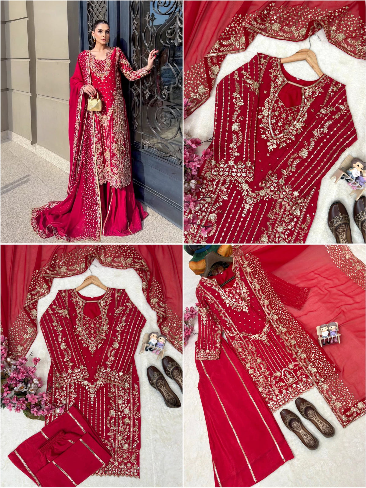 ENHANCE THE BEAUTY OF YOUR WARDROBE WITH THIS NEWLY LAUNCHED _ LONG KURTI WITH PLAZZO-AND DUPATTA WHOLESALE GEELAN FASHION SURAT