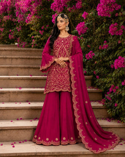 ENHANCE THE BEAUTY OF YOUR WARDROBE WITH THIS NEWLY LAUNCHED KURTI & PLAZZO SET WHOLESALE GEELAN FASHION SURAT