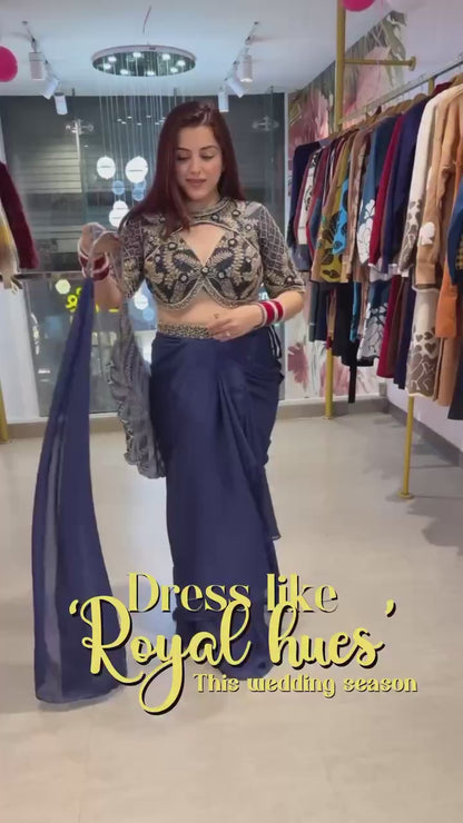 DHOTI STYLE READY MADE SAREE WHOLESALE PRICE AT GELLAN FASHION SURAT WEDDING COLLECTION PARTY WEAR SAREE